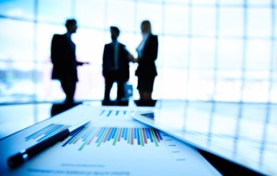 Bar Graph With Silhouettes Of Co Workers Background 1098 2543